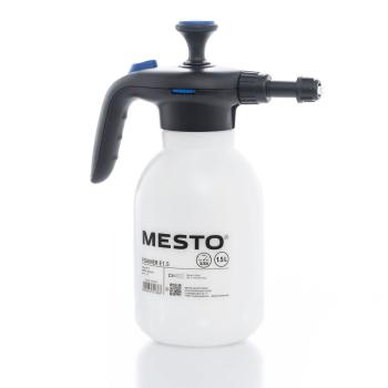 MESTO FOAMER E1.5 Schaumsprüher – Vorderansicht mit Etikett und Düse, 1,5 Liter